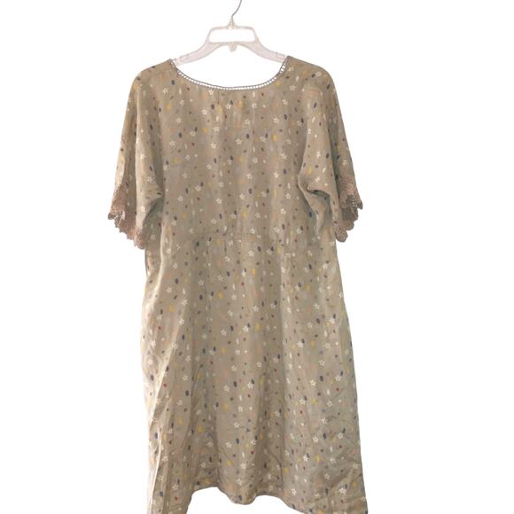 Vtg Johnny Was Vintage 100% Silk V-Neck Dress Medium Lightweight Summer Coverup - Picture 3 of 14